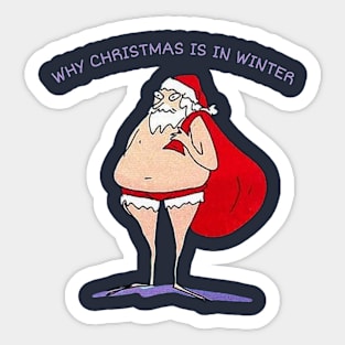 why christmas is in winter Sticker